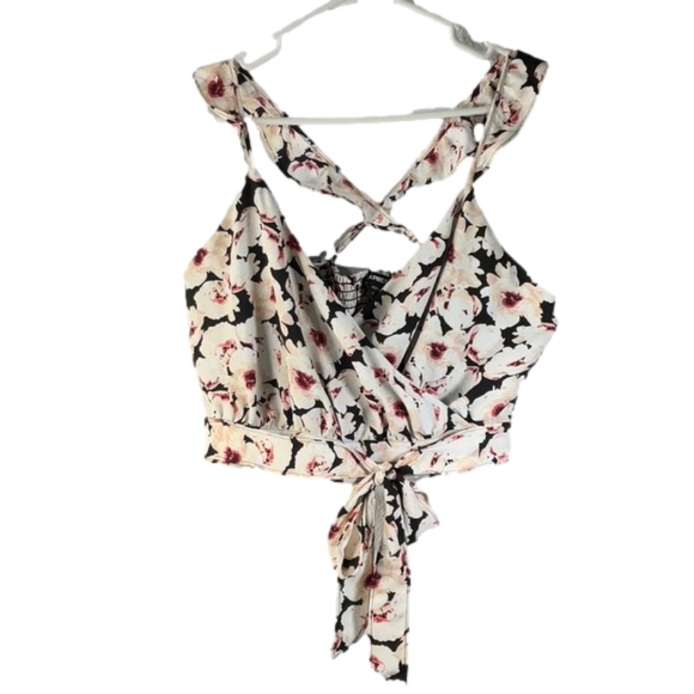 Express Floral Crop Top Sz Large